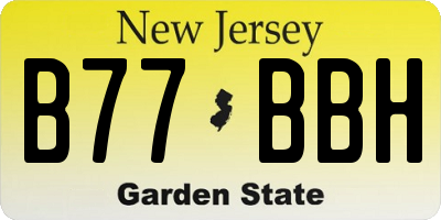 NJ license plate B77BBH