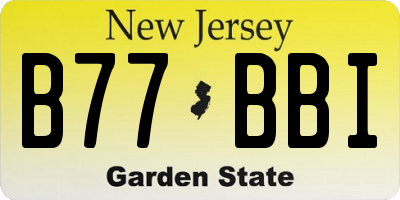 NJ license plate B77BBI