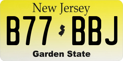 NJ license plate B77BBJ