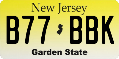 NJ license plate B77BBK