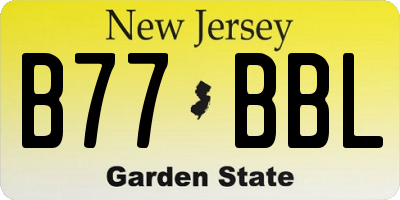 NJ license plate B77BBL