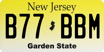 NJ license plate B77BBM