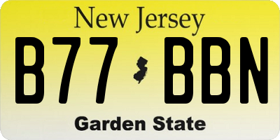 NJ license plate B77BBN
