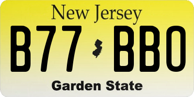 NJ license plate B77BBO