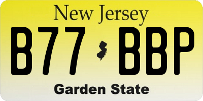 NJ license plate B77BBP