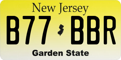 NJ license plate B77BBR
