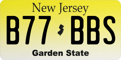 NJ license plate B77BBS