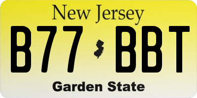 NJ license plate B77BBT