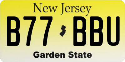 NJ license plate B77BBU