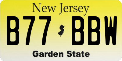 NJ license plate B77BBW
