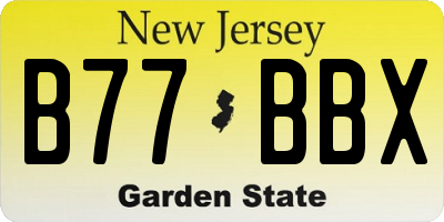 NJ license plate B77BBX