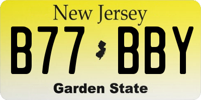 NJ license plate B77BBY