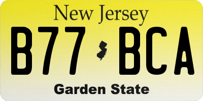 NJ license plate B77BCA