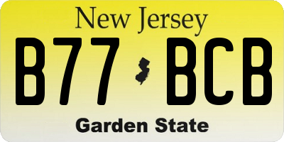 NJ license plate B77BCB