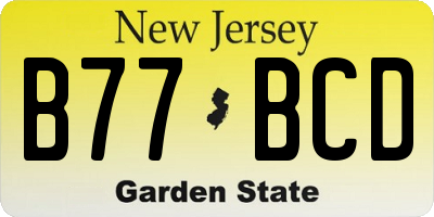 NJ license plate B77BCD