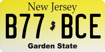 NJ license plate B77BCE