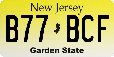 NJ license plate B77BCF