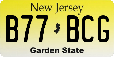 NJ license plate B77BCG