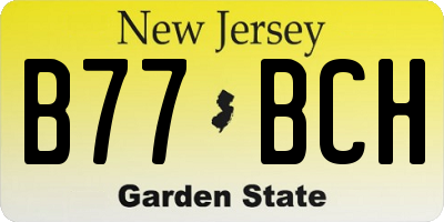 NJ license plate B77BCH
