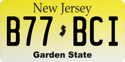 NJ license plate B77BCI
