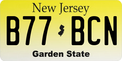 NJ license plate B77BCN