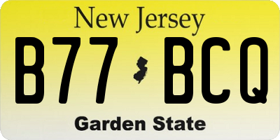 NJ license plate B77BCQ
