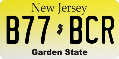 NJ license plate B77BCR