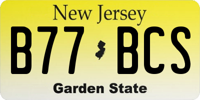 NJ license plate B77BCS