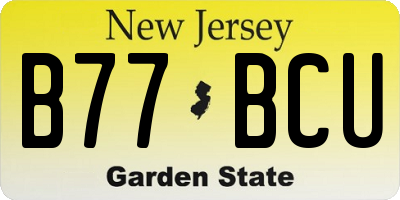 NJ license plate B77BCU