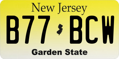 NJ license plate B77BCW