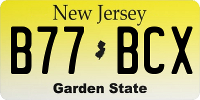 NJ license plate B77BCX