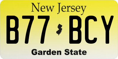 NJ license plate B77BCY