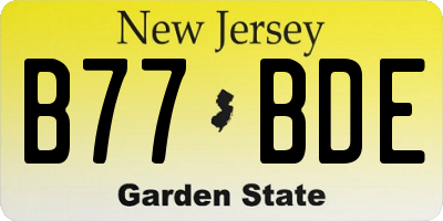 NJ license plate B77BDE