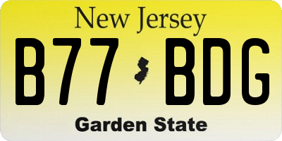 NJ license plate B77BDG
