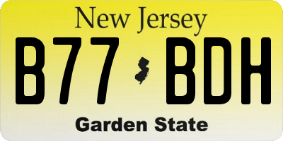 NJ license plate B77BDH