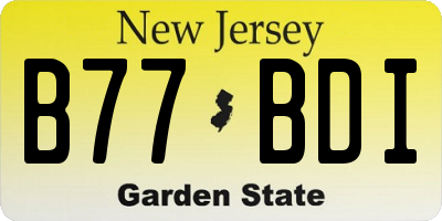 NJ license plate B77BDI