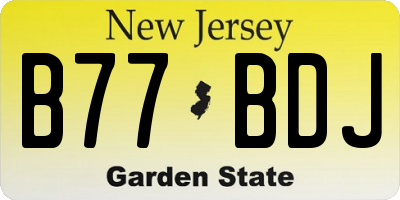 NJ license plate B77BDJ