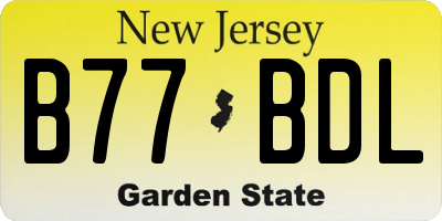 NJ license plate B77BDL