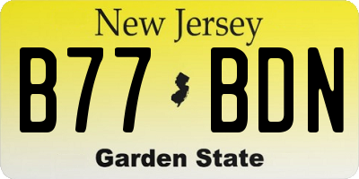 NJ license plate B77BDN