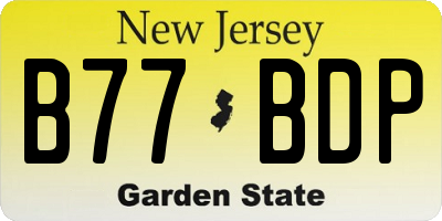 NJ license plate B77BDP