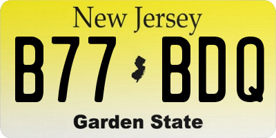 NJ license plate B77BDQ