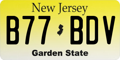 NJ license plate B77BDV