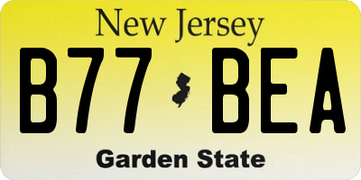 NJ license plate B77BEA