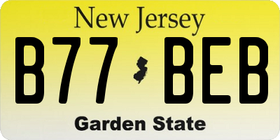 NJ license plate B77BEB