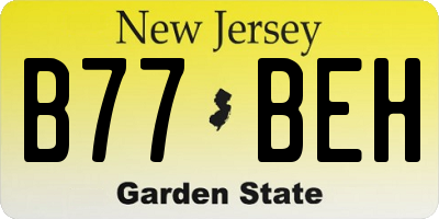 NJ license plate B77BEH