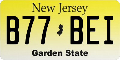 NJ license plate B77BEI