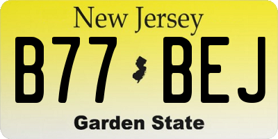 NJ license plate B77BEJ