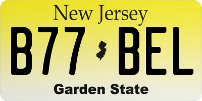 NJ license plate B77BEL