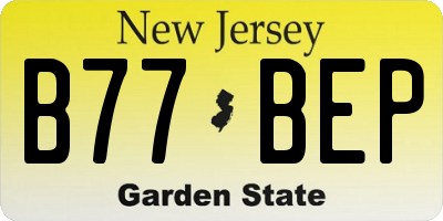 NJ license plate B77BEP