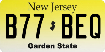 NJ license plate B77BEQ